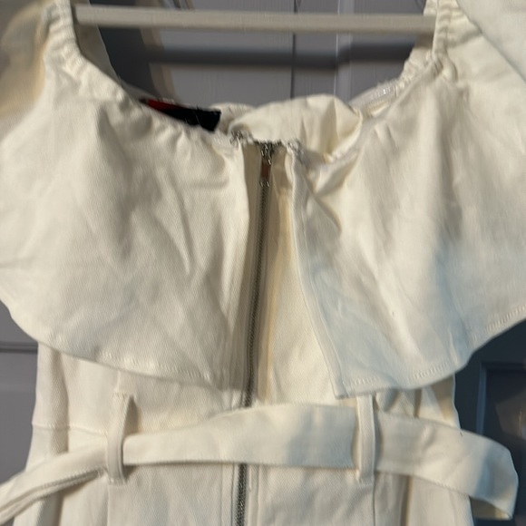 Flying Tomato Denim Cream Jumpsuit - Picture 6 of 7